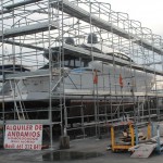 Montaje de carpas para reparacion de barcos Ibiza